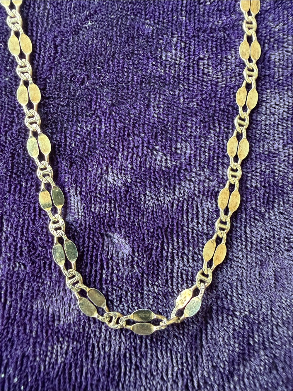 14K gold vermeil fancy link chain necklace